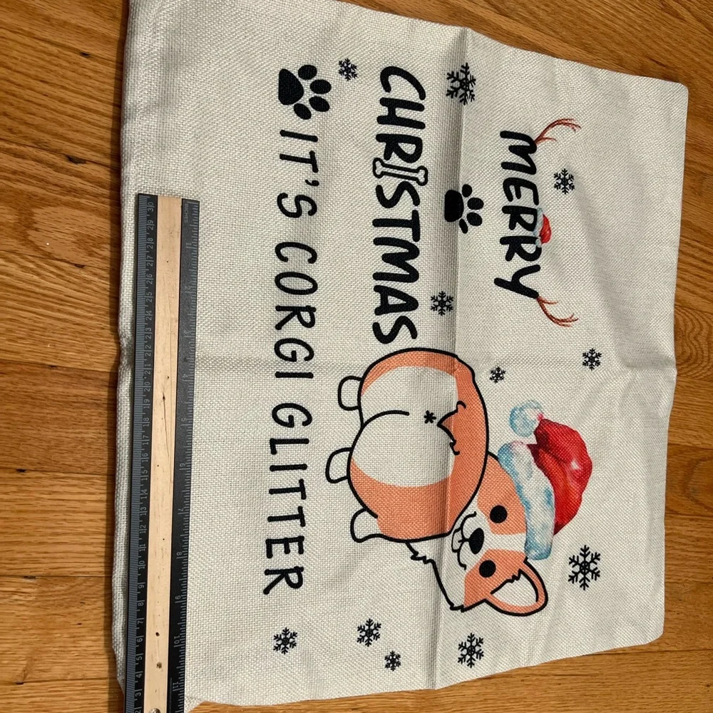 Merry Christmas Corgi Pillow Cover